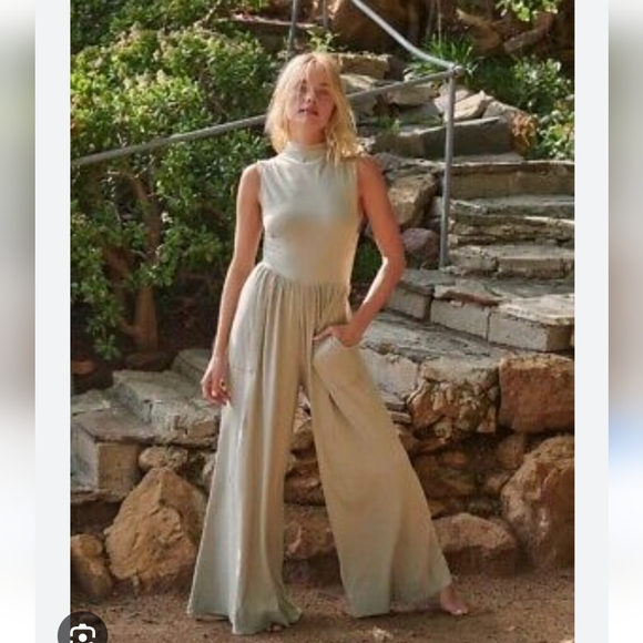FP Beach free people cream jumpsuit s - Picture 1 of 12